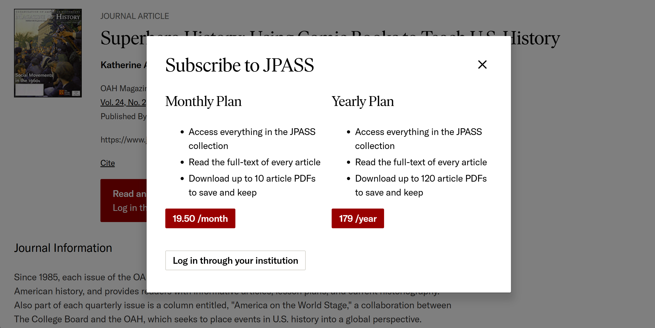 Subscribe to JPASS plan selection menu